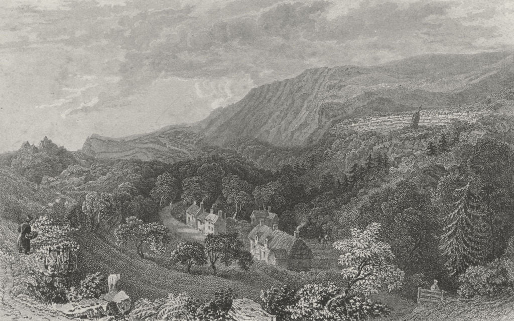 IOW. Bonchurch c1840 old antique vintage print picture